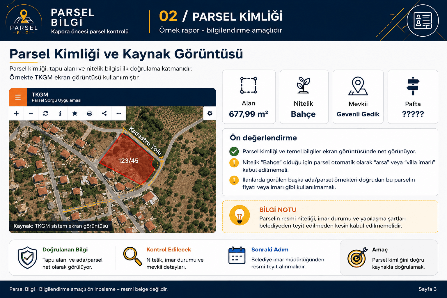 Büyüteç · parsel ve rapor belgesi